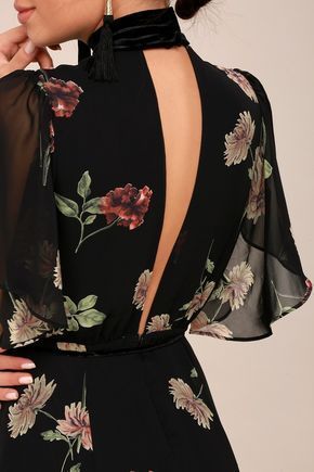 Every Little Thing Black Floral Print Maxi Dress -   13 dress Coctel floral prints ideas