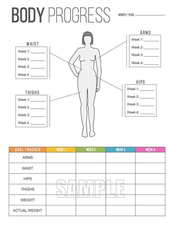 Body Progress Tracker Printable - Body Measurements Tracker - Weight Tracker - Health and Fitness - INSTANT DOWNLOAD -   13 fitness Tracker body measurements ideas