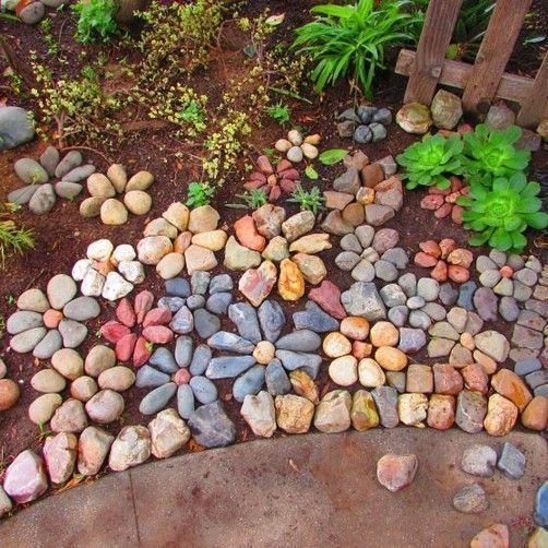 14 garden design Stones flower beds ideas