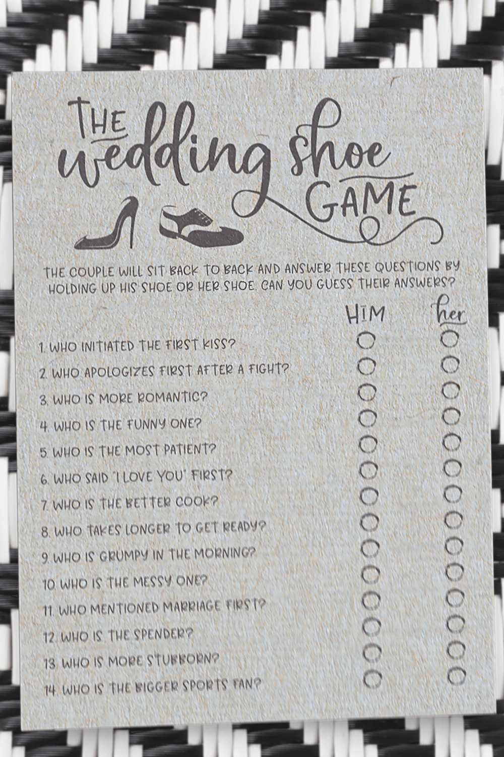 Grey Wedding Shoe Bridal Shower Game. Wedding Shoe Game . Bridal Shower Game -   14 wedding Games shoe ideas
