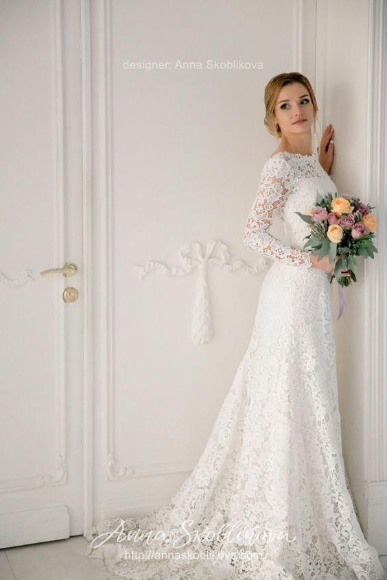 Long sleeves wedding dress, Wedding gown, Lace wedding dress, Mermaid wedding dress, Winter wedding dress, Bridal dress, 0069 -   14 wedding Modern lace sleeves ideas