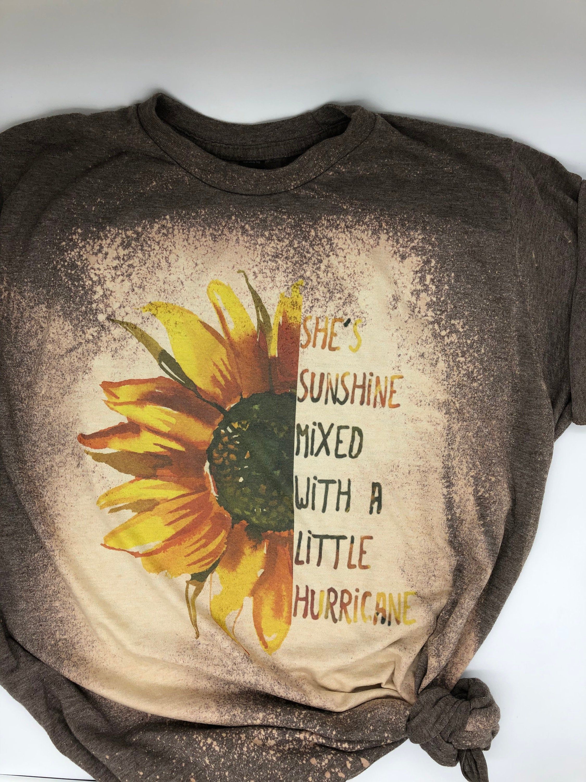 Bleached tee, Sunflower Shirt, Gift for Women -   15 DIY Clothes Fall t shirts ideas