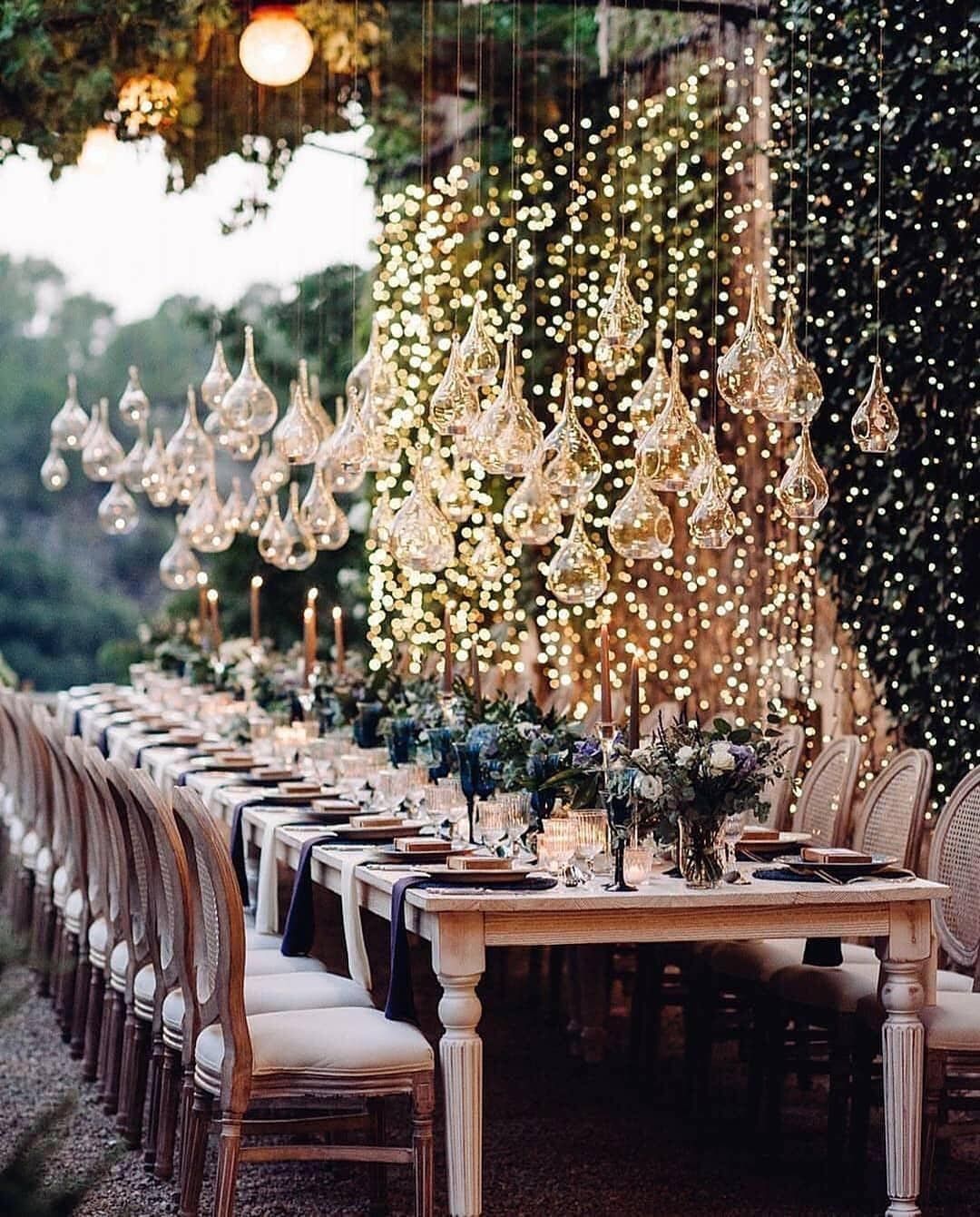 Belle The Magazine - Weddings on Instagram: “Nothing gets more magical than an intimate dinner celebration with twinkling lights and lovely tablescape design. Who agrees? Tap, tap!? .?…” -   15 Event Planning twinkle lights ideas
