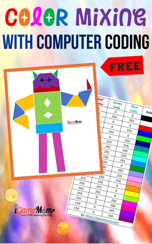 Color Mixing with Coding for Preschool Kids -   15 plants For Kids website ideas