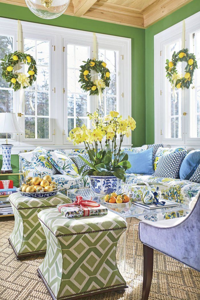 You Must See This Colorful Home Bursting With Christmas Cheer -   15 room decor Green sunrooms ideas