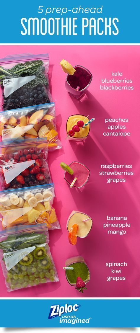 5 Prep-Ahead Freezer Smoothie Packs -   16 diet Snacks diy ideas