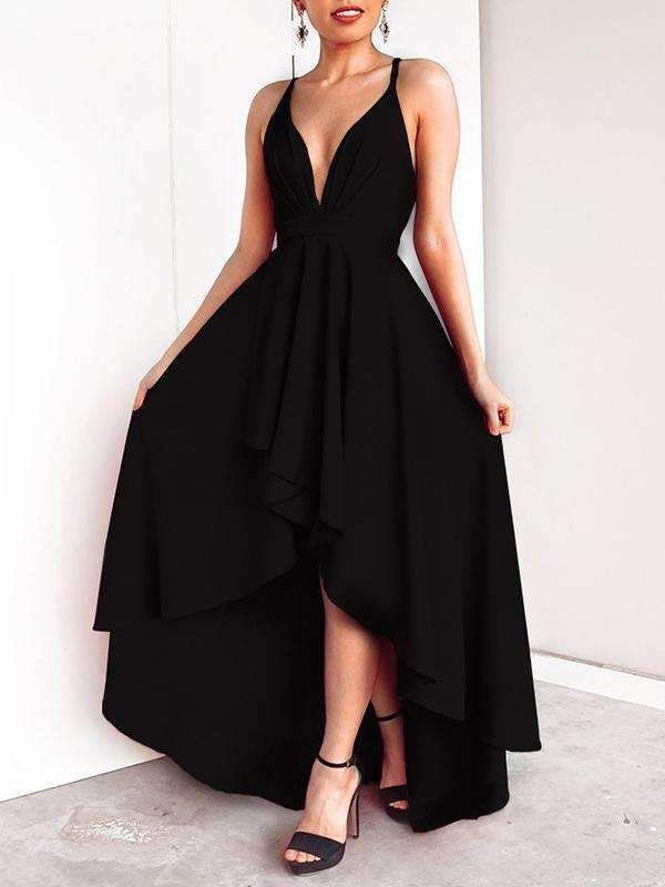 Sexy Big Hem Ruffled Asymmetric Backless Party Dresses -   16 dress For Work party ideas