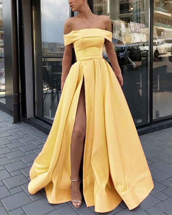 16 dress Yellow satin ideas
