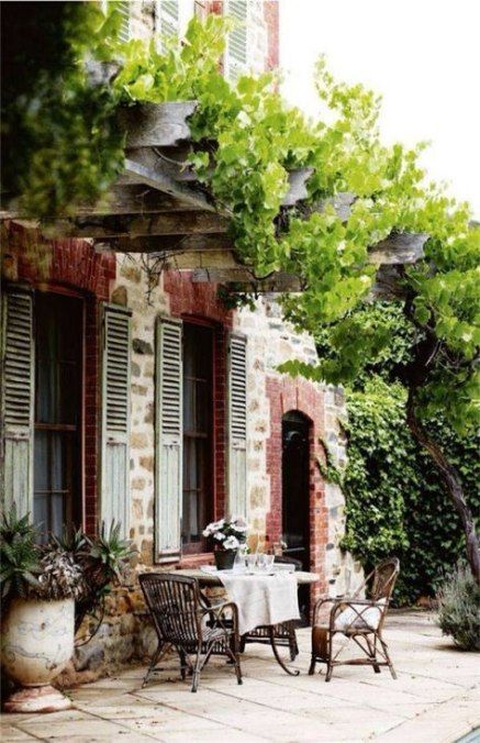 31 ideas garden terrace design french doors -   16 garden design French patio ideas