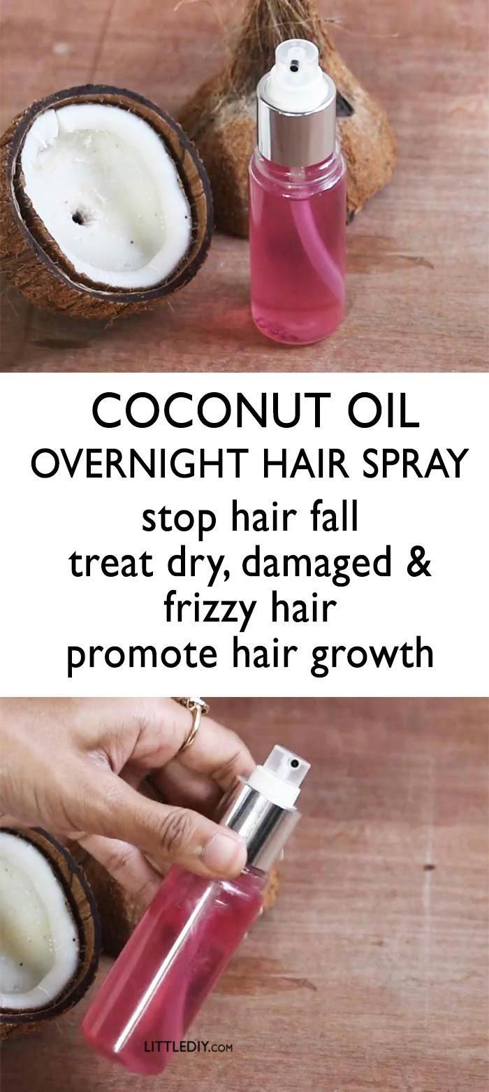 COCONUT OIL HAIR SPRAY - LITTLE DIY -   16 hair Care dry ideas
