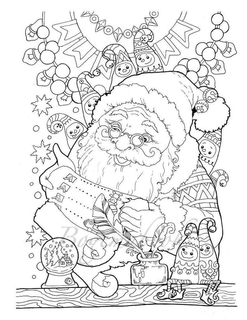 Nice Little Town Christmas (Adult Coloring Book, Coloring Book, PDF, Digital coloring Pages, Stress Relieving, Relaxation coloring) -   16 holiday Images coloring pages ideas