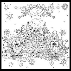 Caroling Owls Coloring Mural by Magic Murals -   16 holiday Images coloring pages ideas