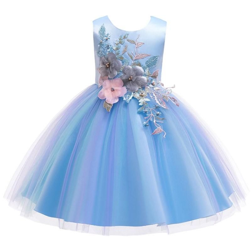 Julia - Elegant Dress with Accent Flowers and Tulle, 3 Colors Available, Sizes 18M - 12 -   17 dress Princess kids ideas