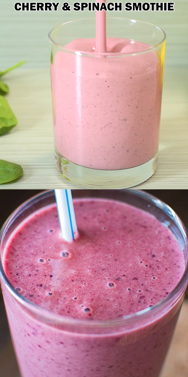 Cherry and Spinach Smoothie -   17 healthy recipes weight loss breakfast smoothies ideas