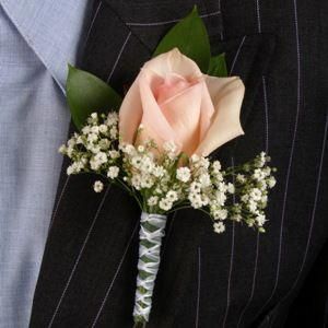 Classic Rose Light Pink and White Boutonniere and Corsage Wedding Package -   17 wedding DIY boutonniere ideas