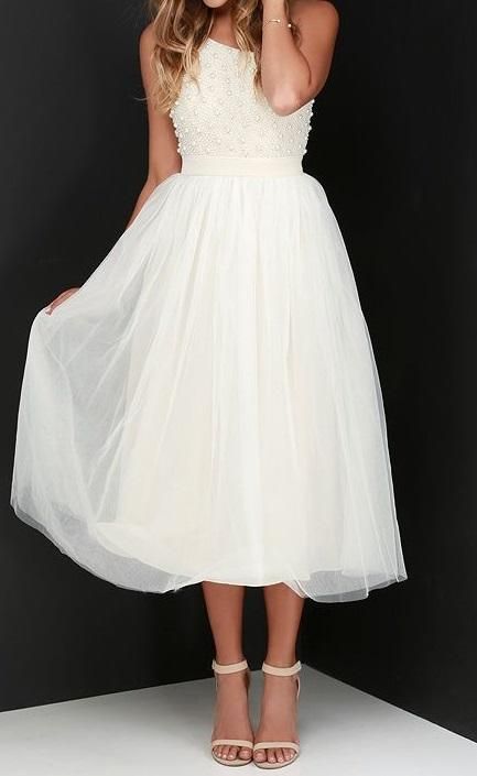 Cream Beaded One-Shoulder Dress -   18 dress Midi wedding ideas