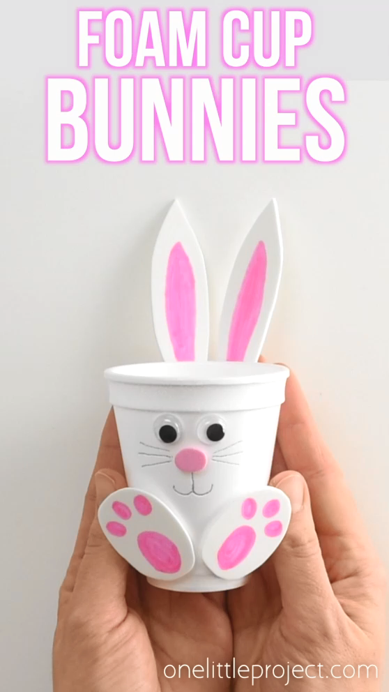 How to Make Foam Cup Bunnies -   18 fabric crafts For Kids to make ideas