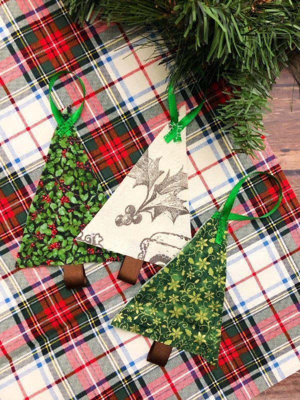 Scrap Fabric Tree Ornaments -   18 fabric crafts For Kids to make ideas