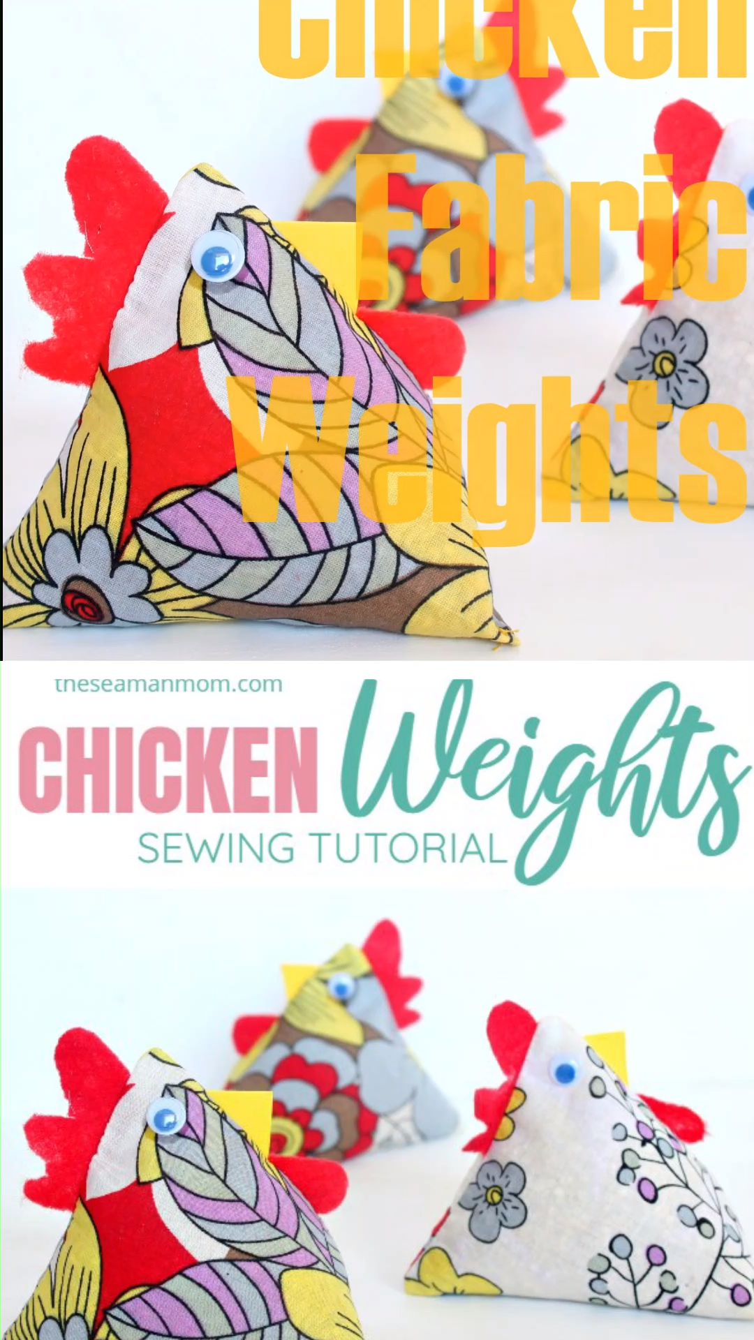 FABRIC CHICKEN WEIGHTS SEWING TUTORIAL -   18 fabric crafts For Kids to make ideas