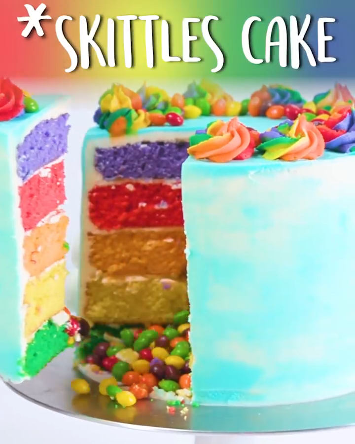 Skittles Rainbow #Cake -   18 rainbow cake Videos ideas