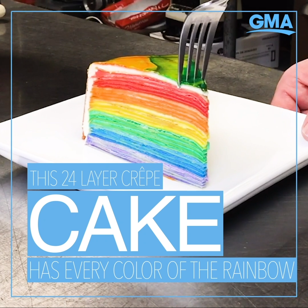 Rainbow 24-Layer Crepe Cake -   18 rainbow cake Videos ideas