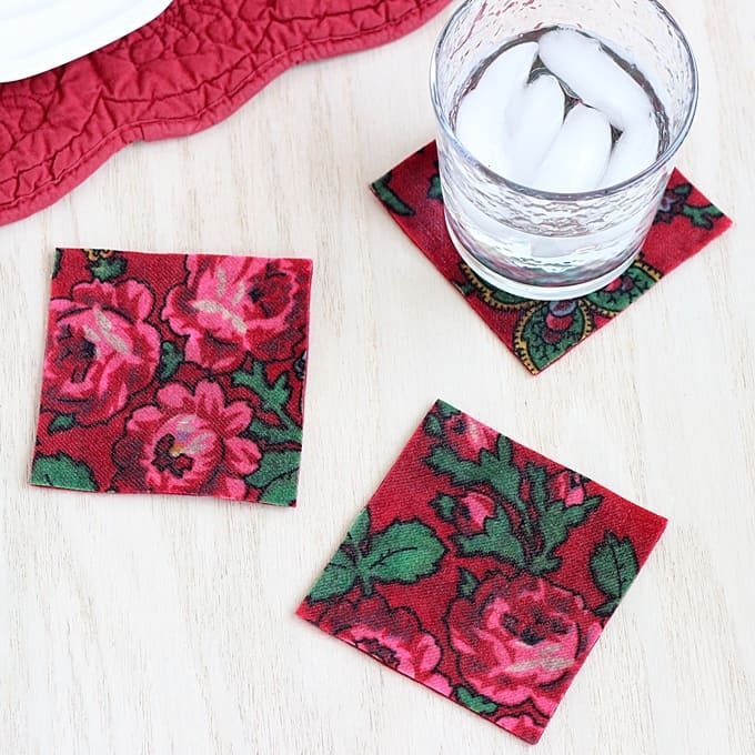 No-Sew Fabric Coasters (Vintage Style!) - Mod Podge Rocks -   19 fabric crafts No Sew simple ideas