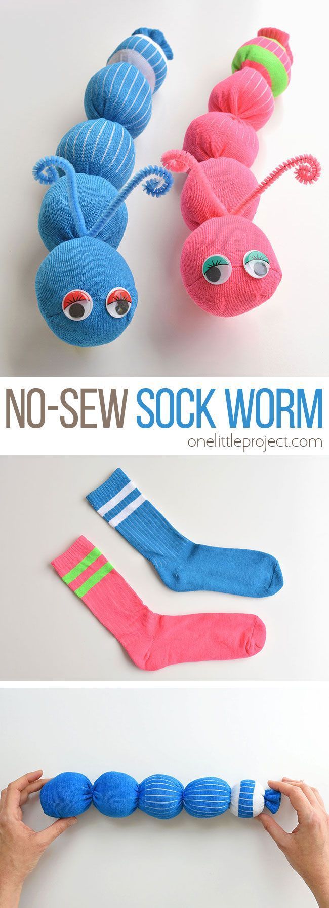 How to Make No-Sew Sock Worms | Easy Sock Worm Craft for Kids -   19 fabric crafts No Sew simple ideas