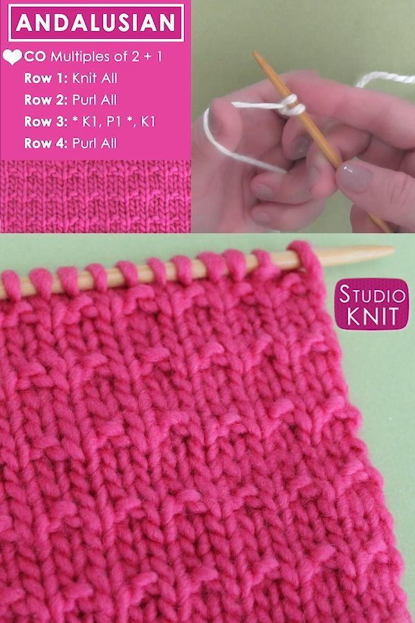 Easy Andalusian Knit Stitch Pattern - Crochet and Knitting Patterns -   19 knitting and crochet Learning patterns ideas