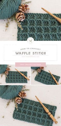 How To: Crochet The Waffle Stitch - Easy Tutorial by Hopeful Honey -   19 knitting and crochet Learning patterns ideas