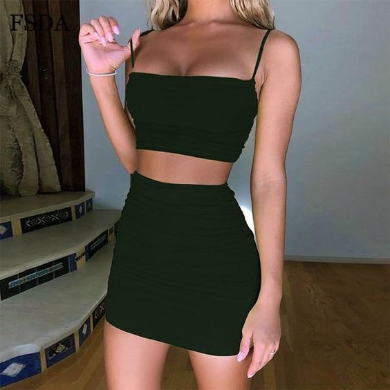 Two Piece  Spaghetti Strap Mini Skirt Homecoming Dress   CR 1881 -   20 dress Homecoming body con ideas