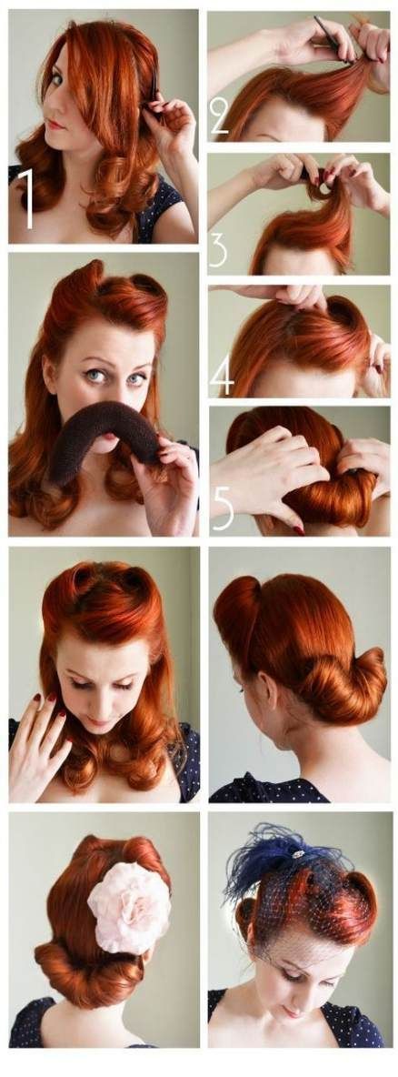 17+ Ideas For Hairstyles Vintage Updo Hair Tutorials -   20 hairstyles Vintage tutorial ideas