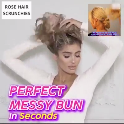 MESSY OUT-OF-BED ROSE BUN SCRUNCHIE -   21 hair Updos videos ideas
