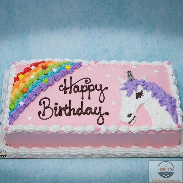 Unicorn Creamy Icing Birthday Cake - Brisbane -   11 cake Unicorn rectangle ideas