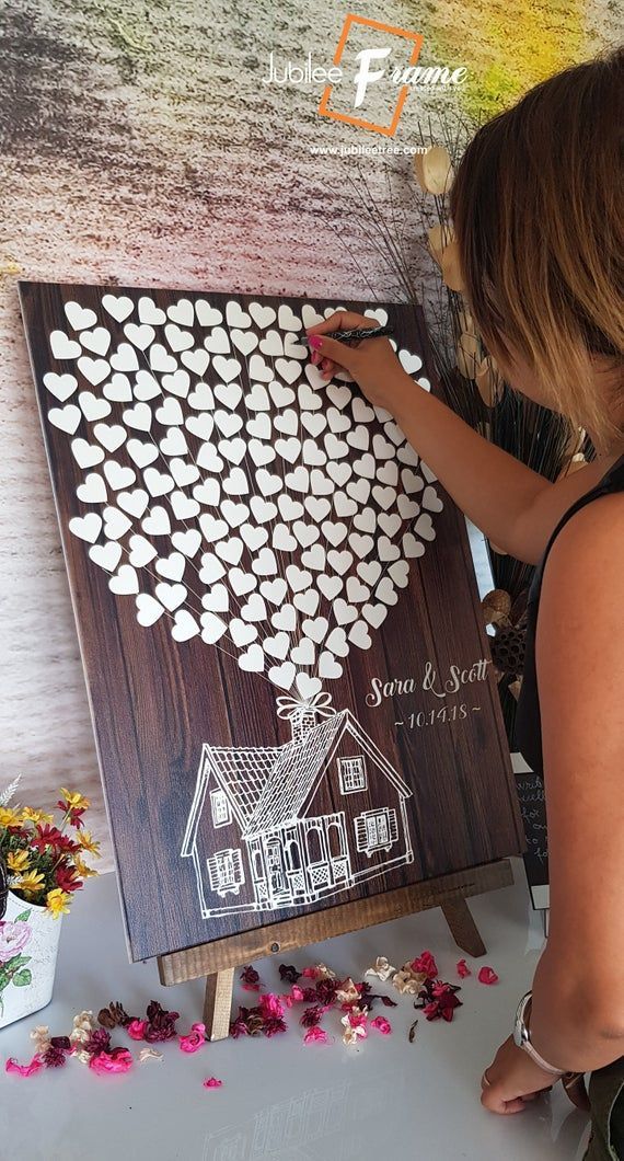 Alternative guest book Up House Disney Theme Wedding Guest Book , Alternative Guestbook, Wedding, Bridal Shower, Sign in, hearts, Up Movie -   11 Event Planning Themes guest books ideas