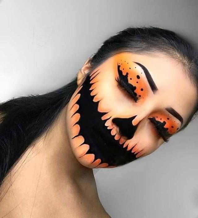 8 Scary Pumpkin Makeup Ideas For Halloween -   11 pumpkin makeup Halloween ideas