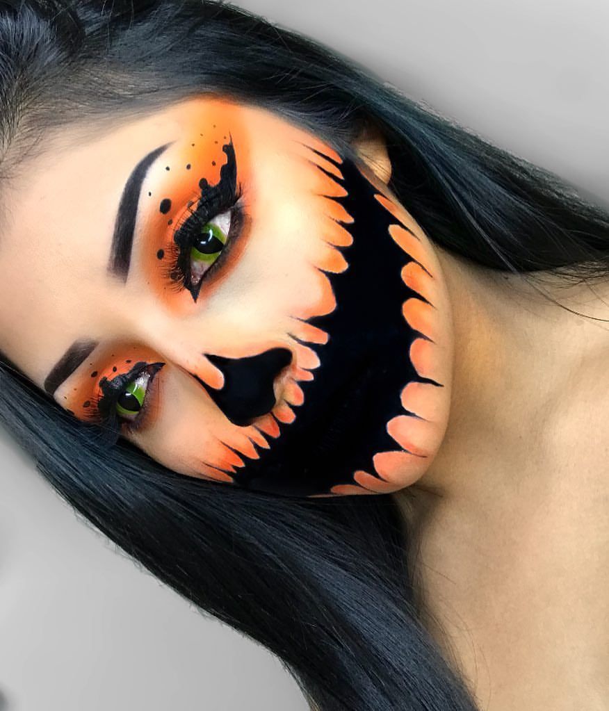 Pin By Aliza Khan On Make Up Nails Halloween Makeup Halloween -   11 pumpkin makeup Halloween ideas