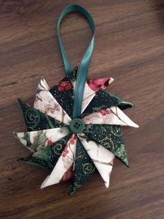 Christmas Ornament, Folded Fabric Ornament, Sewn Ornament. Fabric Christmas Ornament, Christmas Tree Decor, Holiday Decor, FFO1850(4) -   12 fabric crafts Christmas project ideas