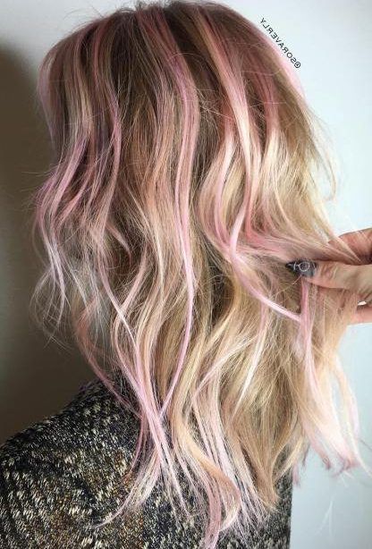 30 Beautiful Pink Highlights for Summer - Hair Color Inspirations 2019 -   12 hair Pink gray ideas