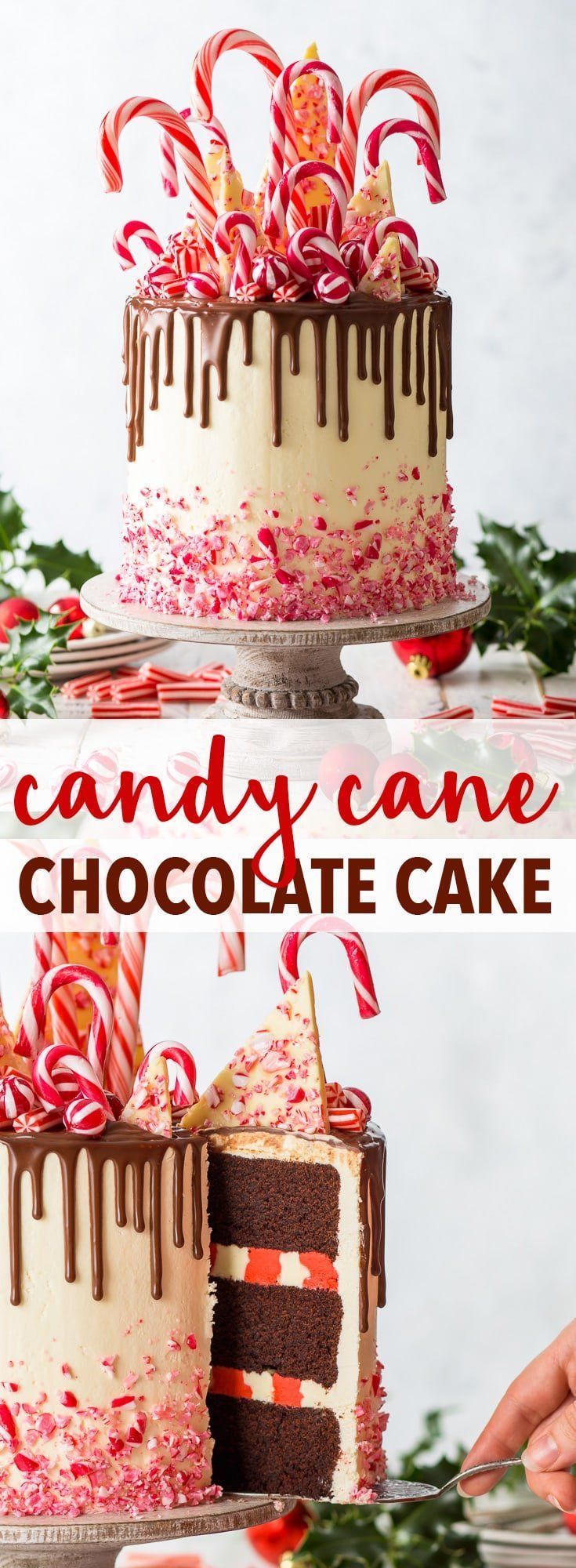 Candy Cane Cake - The Loopy Whisk -   14 drip cake Christmas ideas