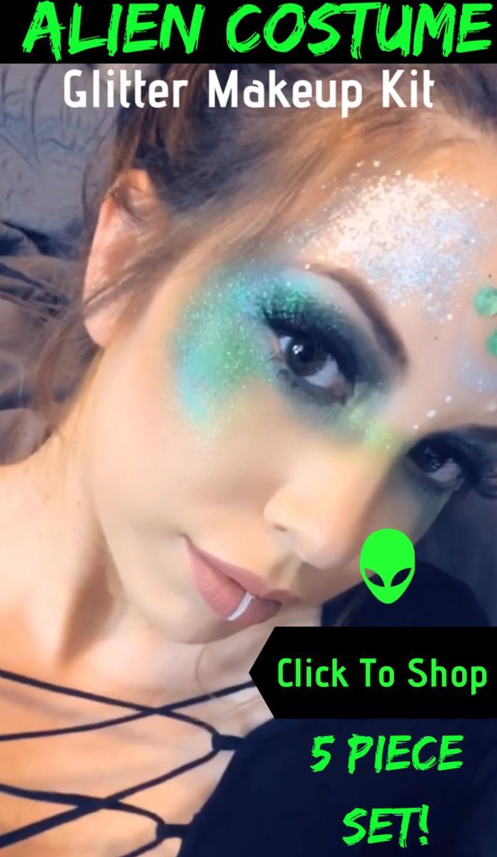 ALIEN MAKEUP GLITTER KIT / ALIEN COSTUME MAKEUP / ALIEN GLITTER -   14 makeup Festival fluo ideas