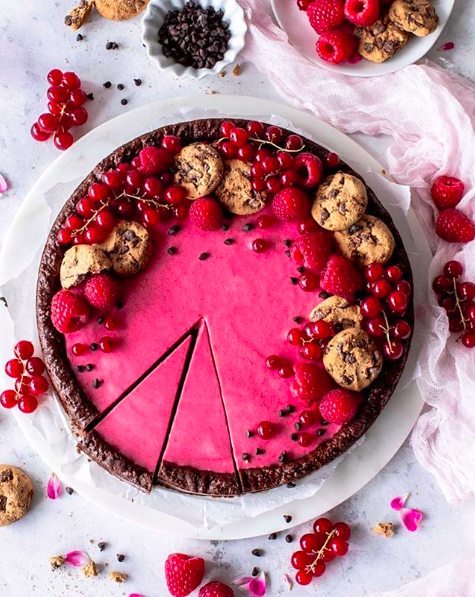Raspberry Mousse Tart with Cookie Crust recipe | The Feedfeed -   15 cake Pink raspberry mousse ideas