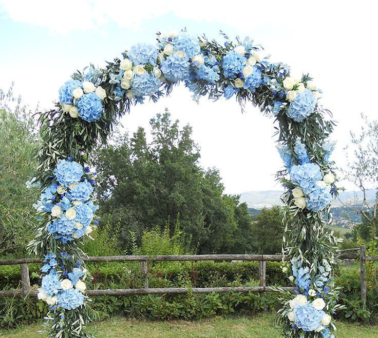 Olive branches and blue hydrangeas wedding arch | Wedding in Borgo Corsignano Tu... - Life wi... -   15 wedding Blue arch ideas