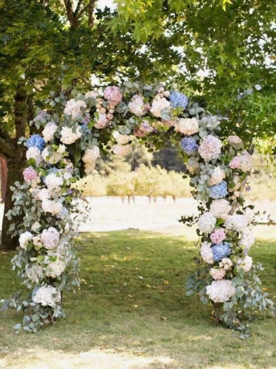 Set of 10 Silk Hydrangea Flowers Arch Wedding decor Floral Wedding decorations Flower Wedding centerpiece -   15 wedding Blue arch ideas