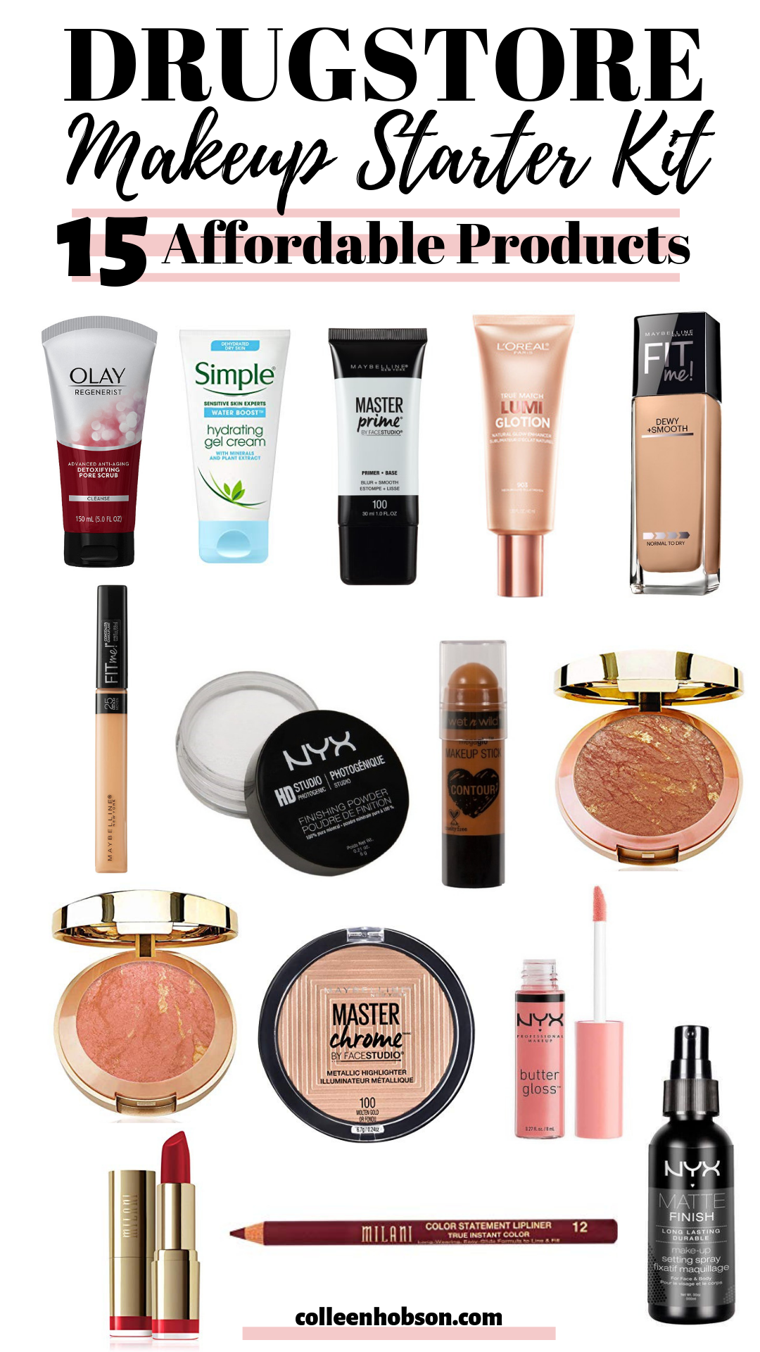 Drugstore Makeup Starter Kit -   16 makeup Products cheap ideas