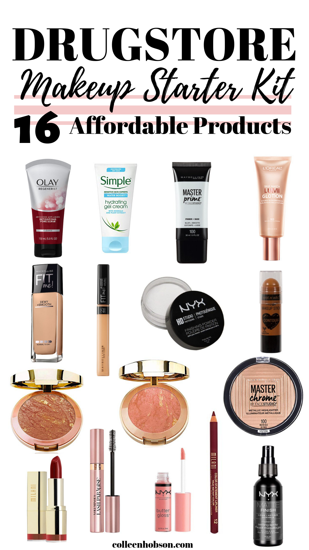 Drugstore Makeup Starter Kit For Beginners - Colleen Hobson -   16 makeup Products cheap ideas