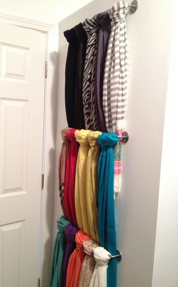 10 Creative Scarf Organizer and Easy-To-Do Storage Ideas -   17 DIY Clothes Organizer cleaning ideas