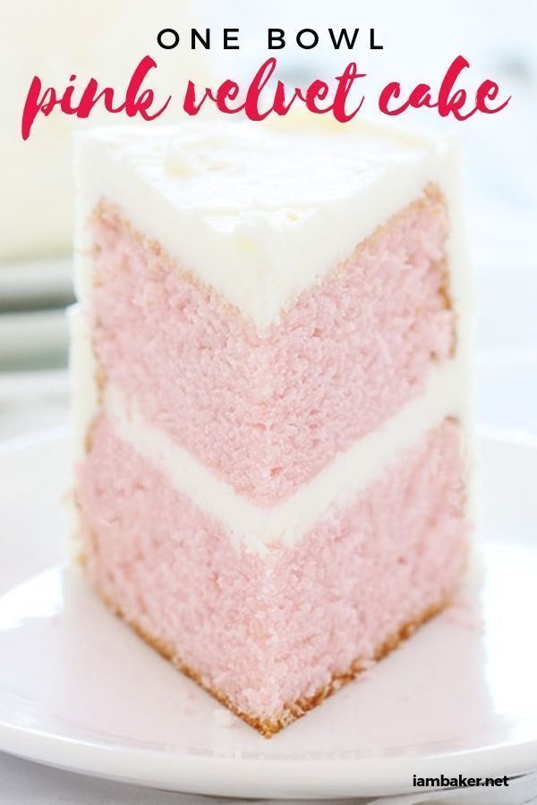 One Bowl Pink Velvet Cake - i am baker -   18 cake Pink yum yum ideas