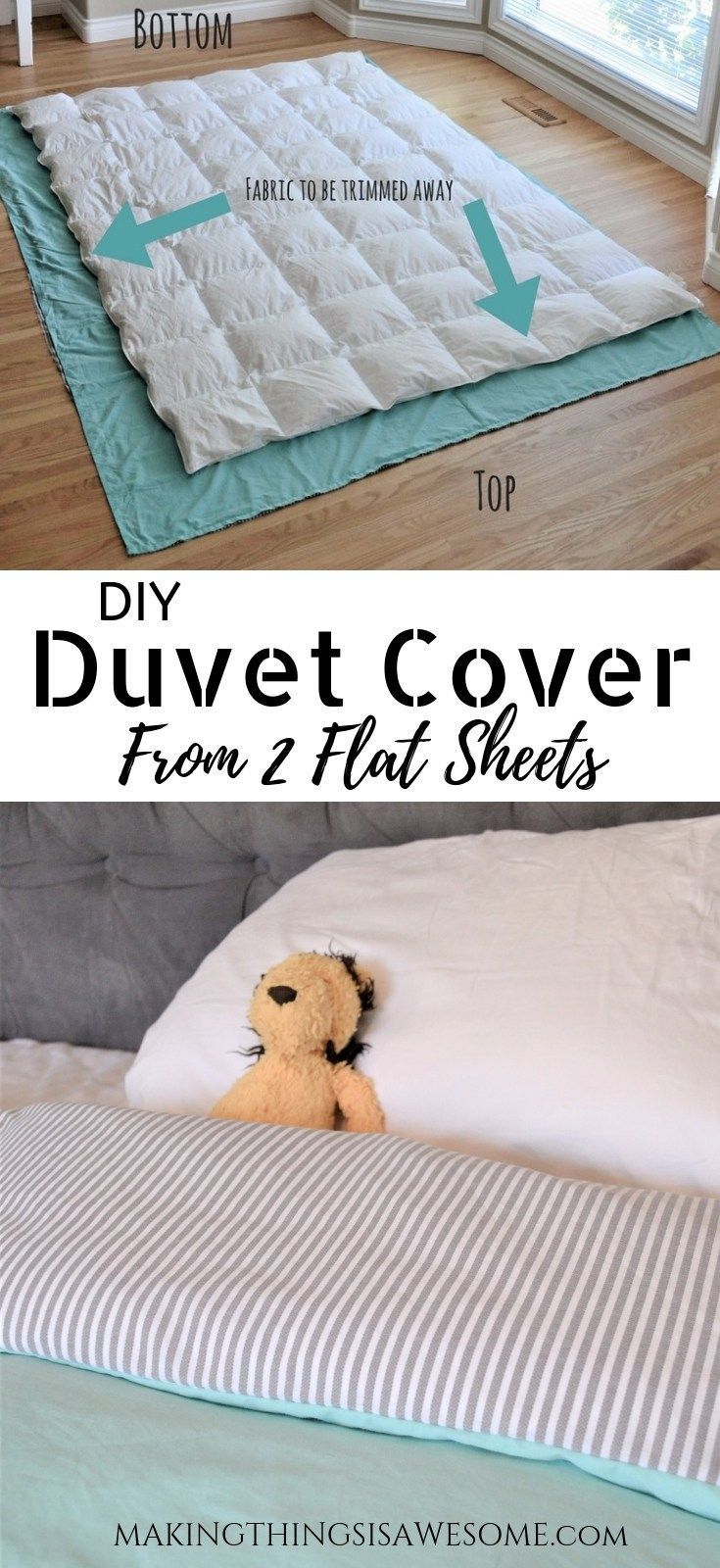 DIY Duvet Cover From Flat Sheets! - Tutorial! - Making Things is Awesome -   18 diy projects Sewing awesome ideas