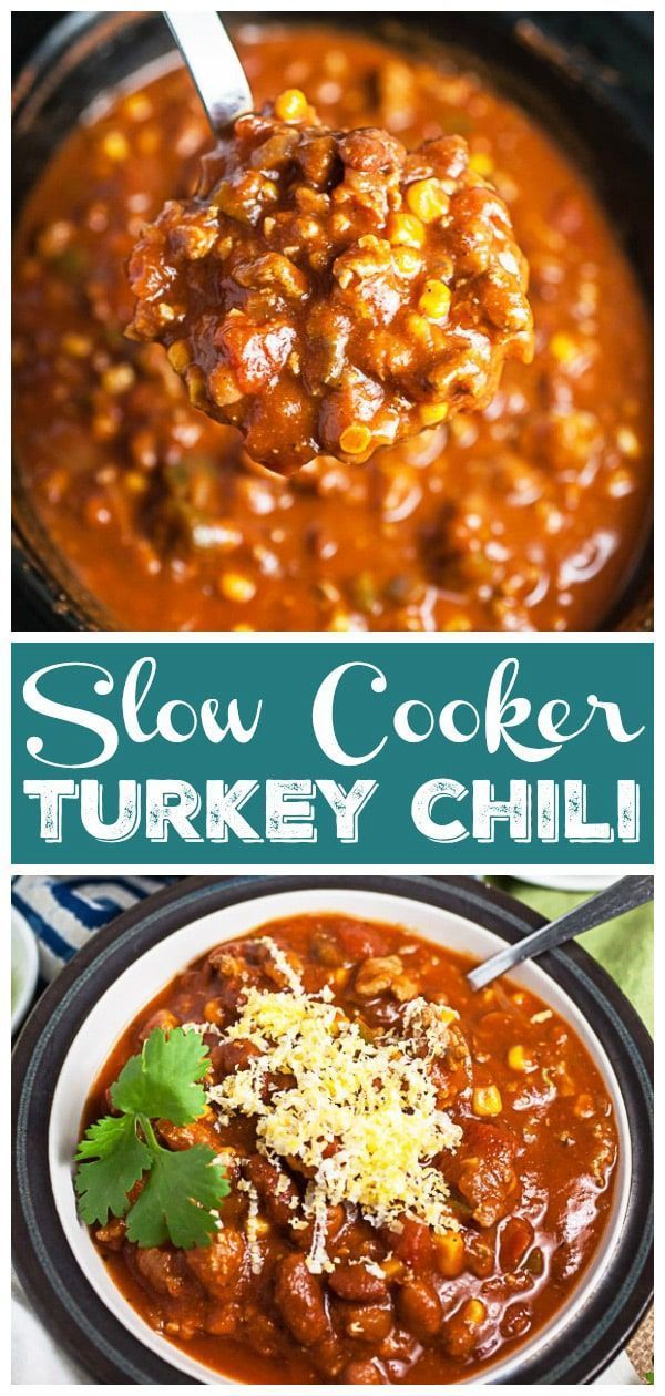 Slow Cooker Turkey Chili -   18 healthy recipes Ground Turkey chili powder ideas