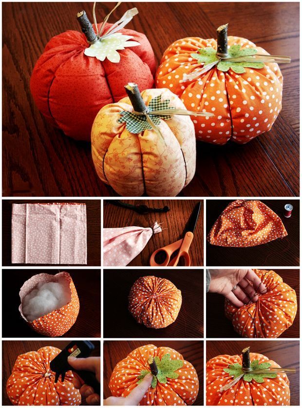 How to Make a Stuffed Fabric Pumpkin Out of Scraps – 19 Ideas -   19 fabric crafts posts ideas